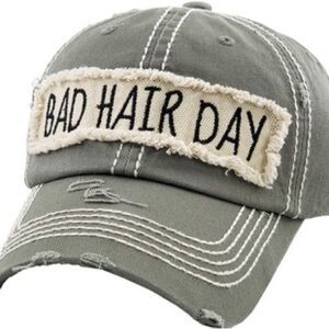 KBETHOS BAD HAIR DAY WASHED VINTAGE BALL CAP MILITARY GREEN